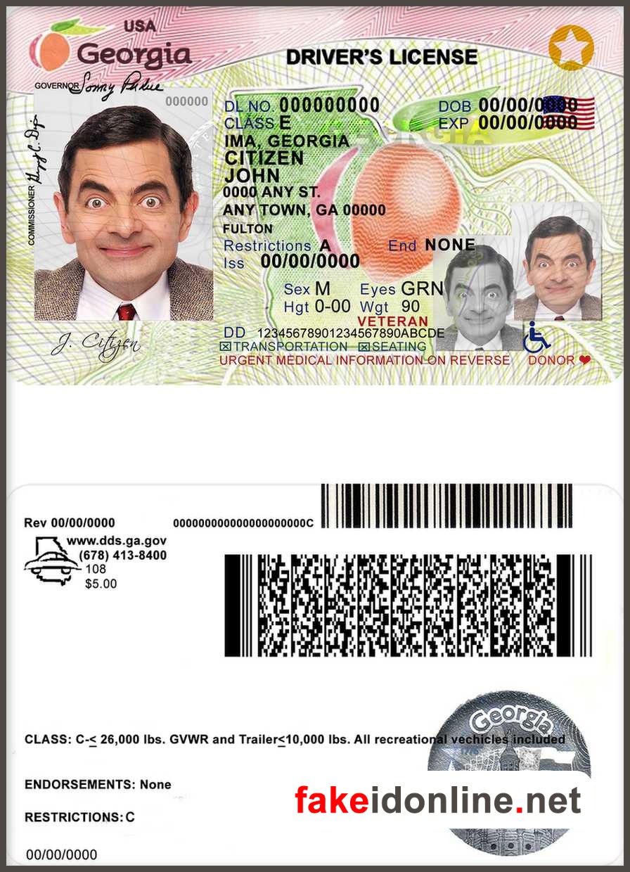 Georgia Driving License PSD Template New Version V1